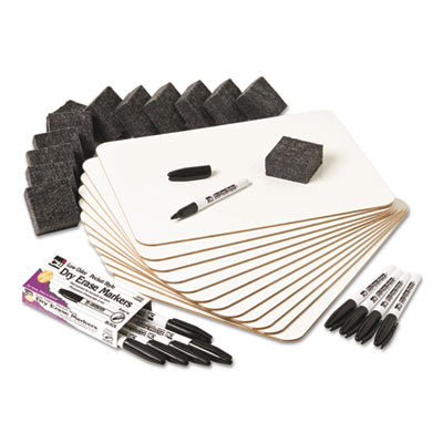 Charles Leonard Lapboard Class Pack, Dry Erase Boards, 9 x 12, White, 12/KT (35036)