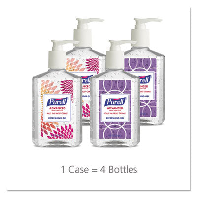 PURELL Advanced Hand Sanitizer Refreshing Gel, Clean Scent, 8 oz Pump Bottle, 12/Carton (965212CT)