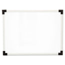 Universal Dry Erase Board, Melamine, 48 x 36, White, Black/Gray Aluminum/Plastic Frame (43724)