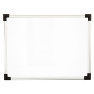 Universal Dry Erase Board, Melamine, 48 x 36, White, Black/Gray Aluminum/Plastic Frame (43724)