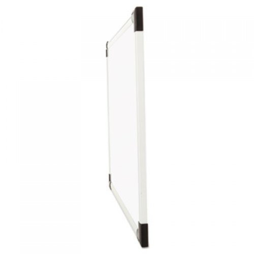 Universal Dry Erase Board, Melamine, 48 x 36, White, Black/Gray Aluminum/Plastic Frame (43724)