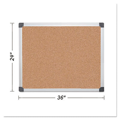 MasterVision Value Cork Bulletin Board with Aluminum Frame, 36 x 48, Natural (CA051170)