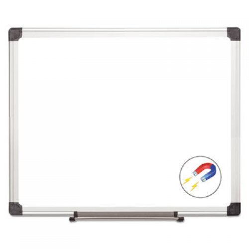 MasterVision Value Lacquered Steel Magnetic Dry Erase Board, 24 x 36, White, Aluminum Frame (MA0307170)