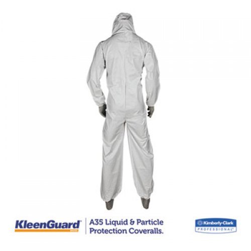KleenGuard A35 Coveralls, Hooded, X-Large, White, 25/Carton (38939)