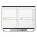 Quartet Prestige 2 Magnetic Total Erase 4-Month Calendar, 48 x 36, Graphite Color Frame (4MCP43P2)