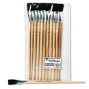 Charles Leonard Long Handle Easel Brush, Size 12, Natural Bristle, Flat, 12/Pack (73550)
