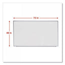 Universal Dry Erase Board, Melamine, 72 x 48, Satin-Finished Aluminum Frame (43626)