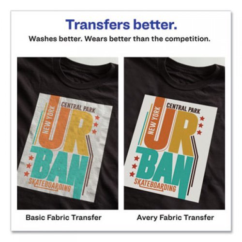 Avery Fabric Transfers, 8.5 x 11, White, 12/Pack (3275)
