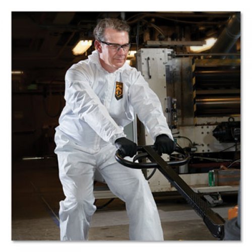 KleenGuard A40 Elastic-Cuff, Ankle, Hood & Boot Coveralls, White, 2X-Large, 25/Carton (44335)