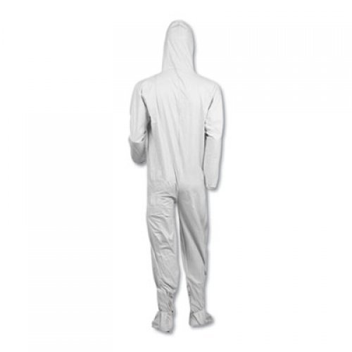 KleenGuard A40 Elastic-Cuff, Ankle, Hood & Boot Coveralls, White, 2X-Large, 25/Carton (44335)