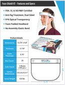 Full face shield anti fog 100 shields