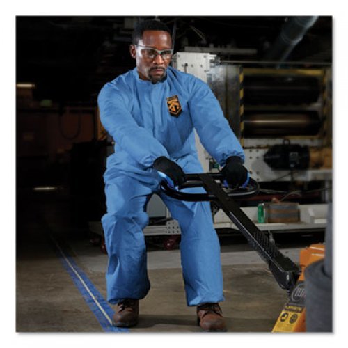KleenGuard A60 Elastic-Cuff, Ankle & Back Coveralls, Blue, 2X-Large, 24/Case (45005)