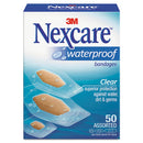 Nexcare Waterproof, Clear Bandages, Assorted Sizes, 50/Box (43250)