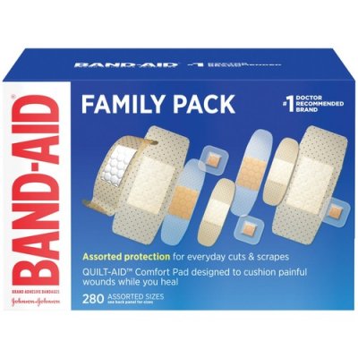 BAND-AID Sheer/Wet Adhesive Bandages, Assorted Sizes, 280/Box (4711)