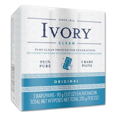 Ivory Individually Wrapped Bath Soap, White, 3.1 oz Bar, 72/Carton (12364)