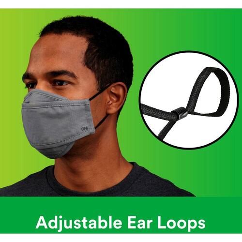 3M RFM1003 Daily Face Masks Washable Cotton, Gray, 3/Pack