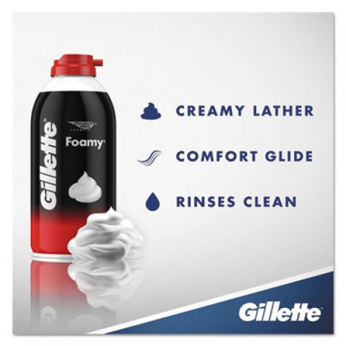 Gillette Foamy Shave Cream, Original Scent, 2 oz Aerosol, 48/Carton (14501)
