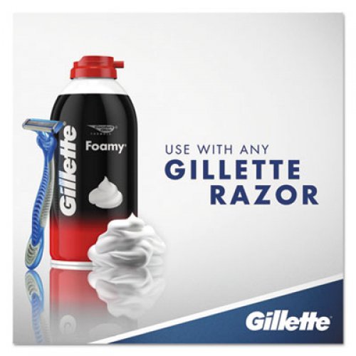 Gillette Foamy Shave Cream, Original Scent, 2 oz Aerosol, 48/Carton (14501)