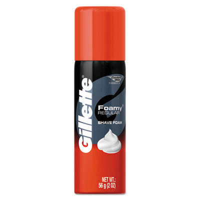 Gillette Foamy Shave Cream, Original Scent, 2 oz Aerosol, 48/Carton (14501)