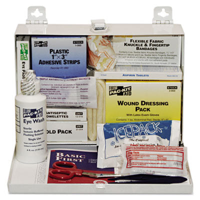 Pac-Kit 25-Person Steel First-Aid Kit, w/Eyewash (6100)