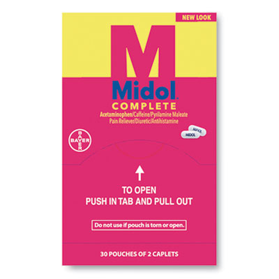 Midol Complete Menstrual Caplets, Two-Pack, 50 Packs/Box (90751)