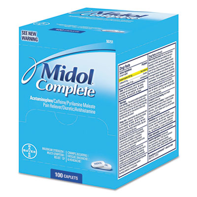 Midol Complete Menstrual Caplets, Two-Pack, 50 Packs/Box (90751)