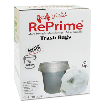 AccuFit Can Liners, Prime Resin, 37 x 50, 1.3 mils, Black, 100/Carton (H7450PKR01)