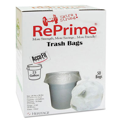 AccuFit Can Liners, Prime Resin, 37 x 50, 1.3 mils, Black, 100/Carton (H7450PKR01)