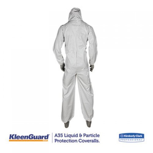 KleenGuard A35 Coveralls, Hooded, X-Large, White, 25/Carton (38939)