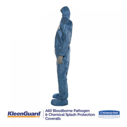 KleenGuard A60 Elastic-Cuff, Ankle & Back Coveralls, Blue, 2X-Large, 24/Case (45005)
