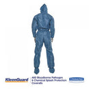 KleenGuard A60 Blood and Chemical Splash Protection Coveralls, X-Large, Blue, 24/Carton (45094)